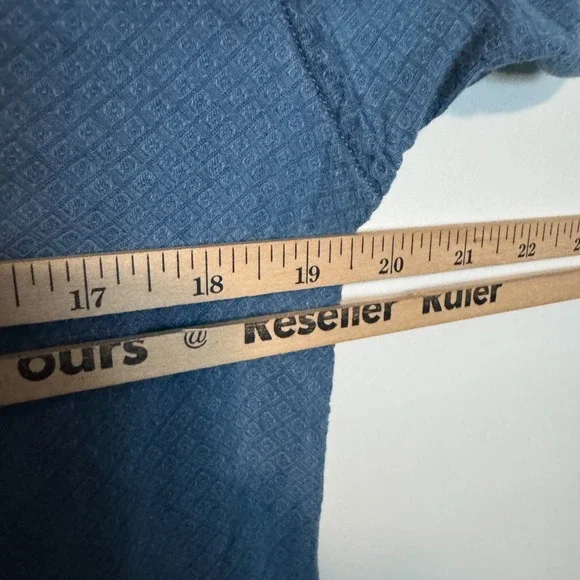 Corridor NYC Shirt Mens Small Blue Short Sleeve Geometric Woven Knit Huckberry - Picture 7 of 8